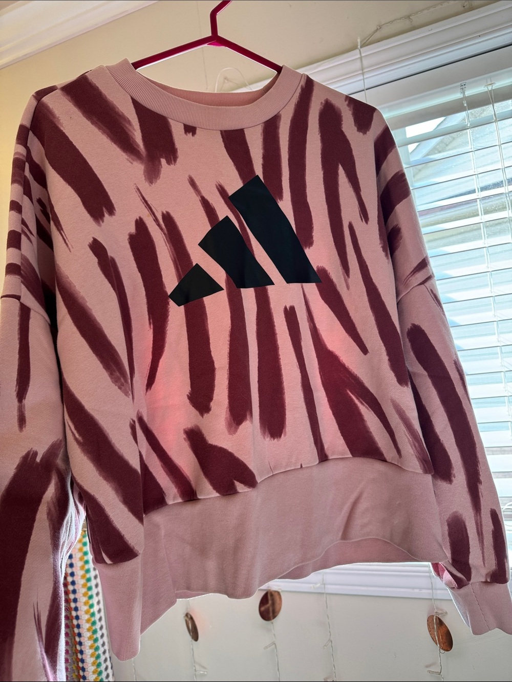 Adidas pink cool sweater boxy L rare